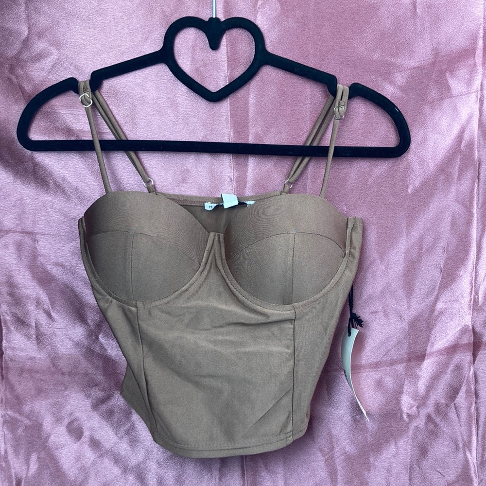 Brown cropped top